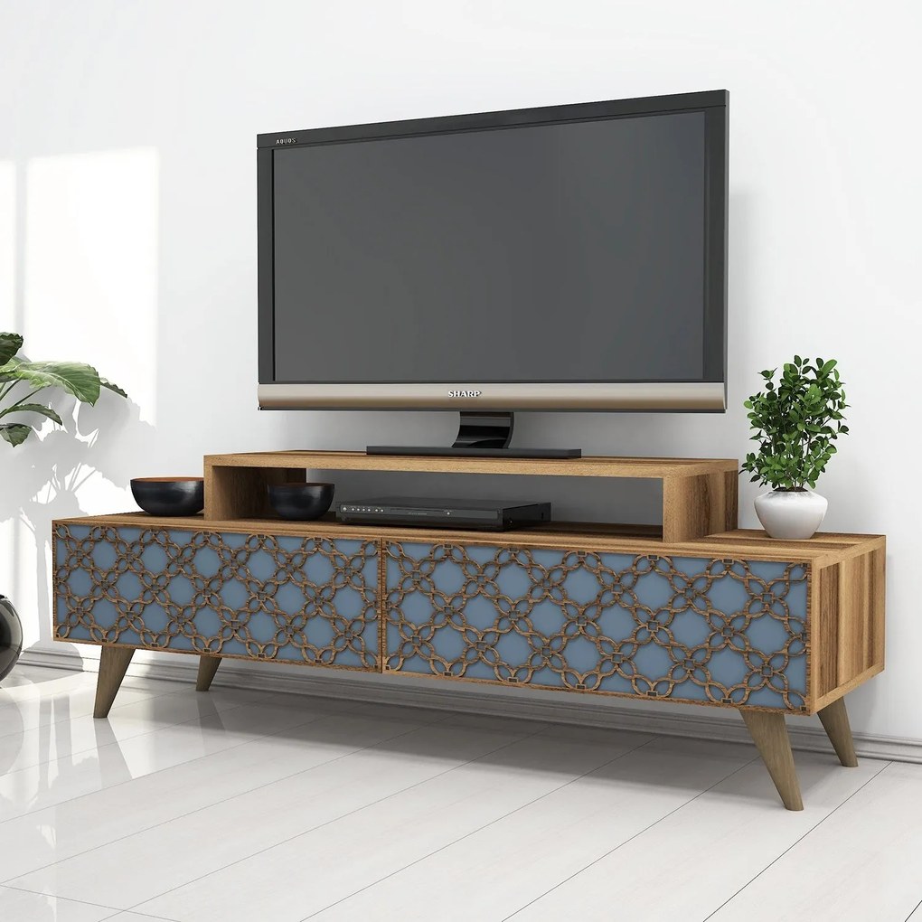 Móvel para TV City – Nogueira – 140 cm x 48,8 cm x 41,8 cm