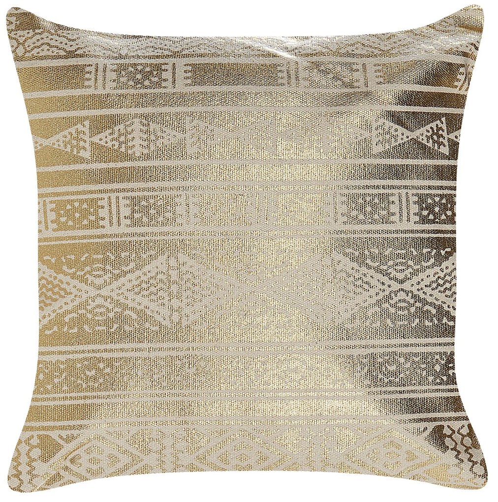 Conjunto de 2 almofadas com padrão geométrico 50 x 50 cm dourado OUJDA Beliani