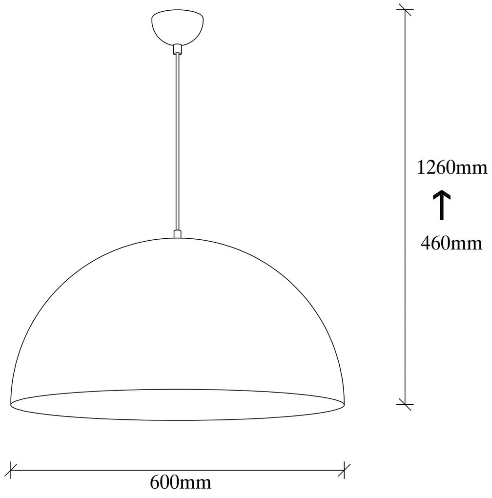 Candeeiro Suspenso Sivani – Preto e Dourado – Diâmetro 60 cm, Altura 1