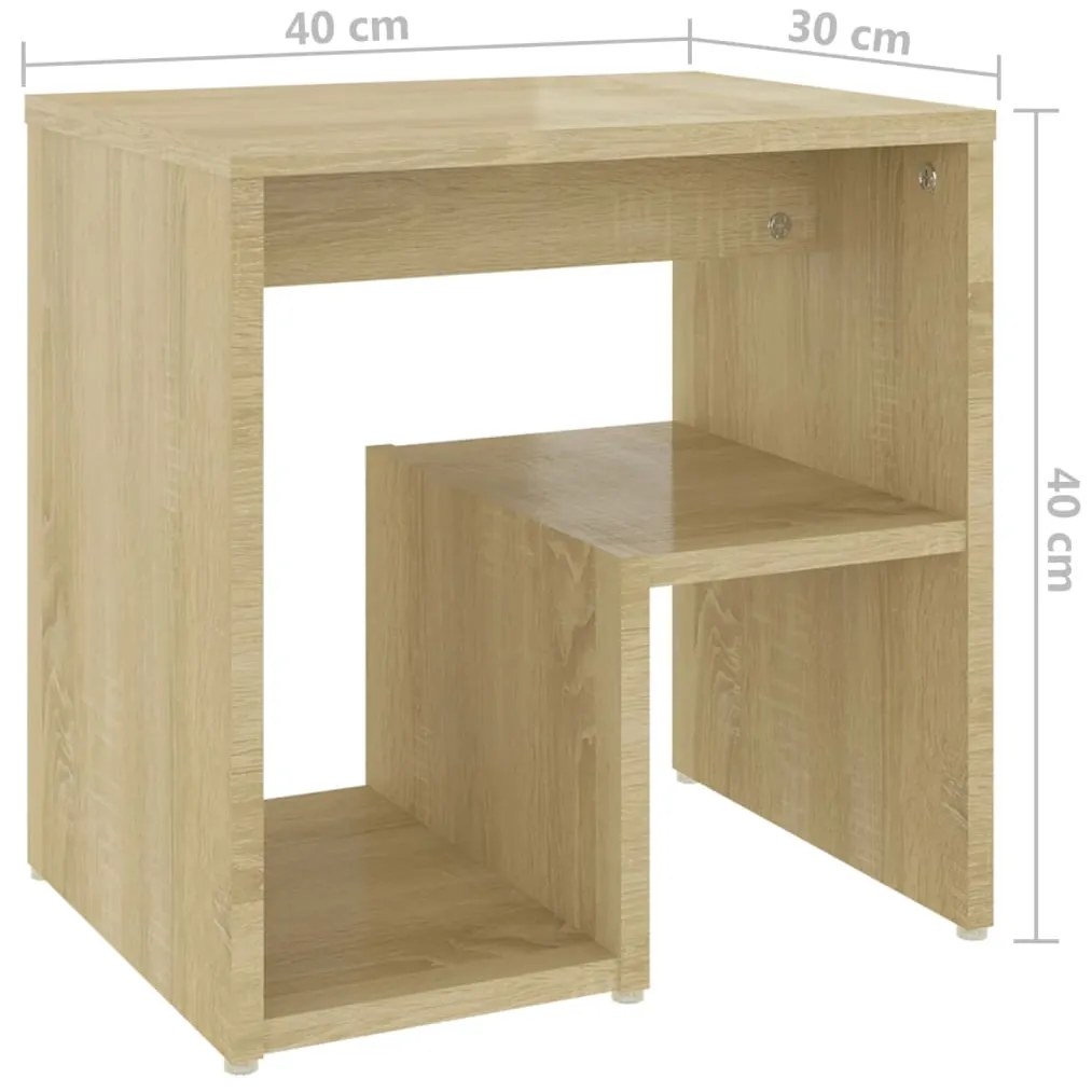 Mesa de cabeceira 40x30x40 cm derivados madeira carvalho sonoma