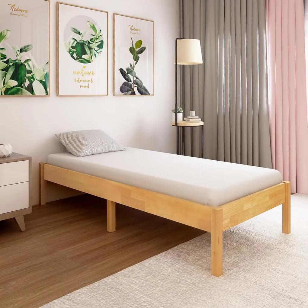 Estrutura de cama 100x200 cm madeira de carvalho maciça