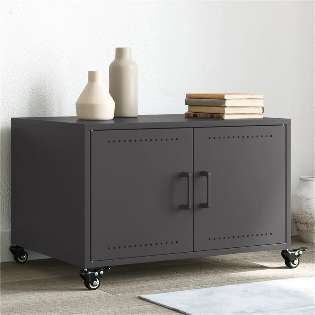 vidaXL Mesa de centro 68x50x43,5 cm aço preto