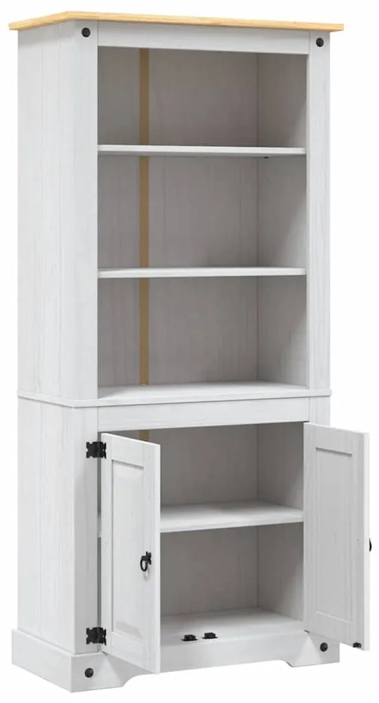 Guarda-louças Corona em pinho mexicano 80x40x170 cm branco