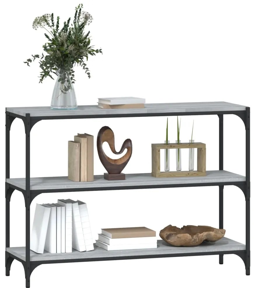 Estante 100x33x70,5 cm derivados de madeira/aço cinza sonoma