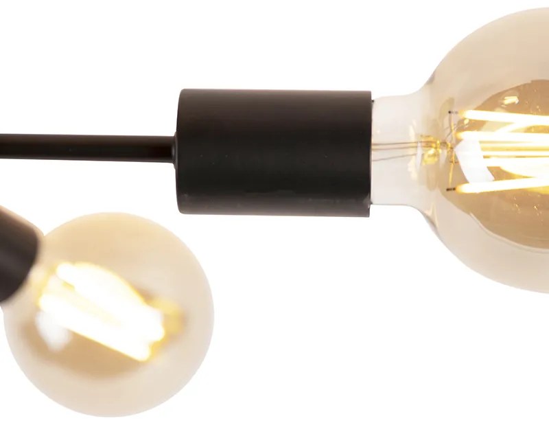 LED Candeeiro de teto inteligente preto 6 luzes incl. Wifi G95 - Sydney Industrial
