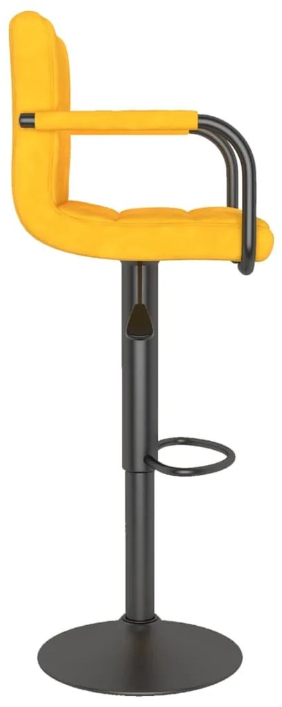 Bancos de bar 2 pcs veludo amarelo mostarda