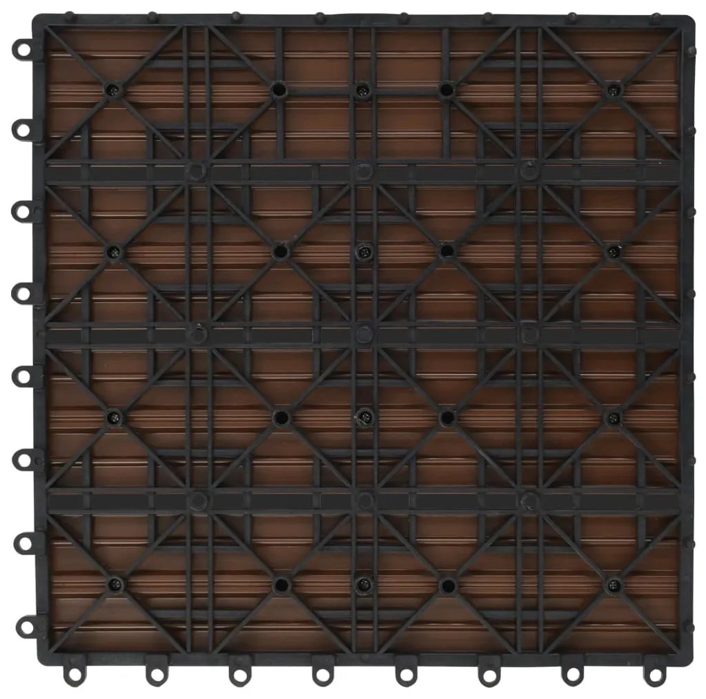 Ladrilhos de pavimento 22 pcs WPC 2m² 30x30 cm castanho