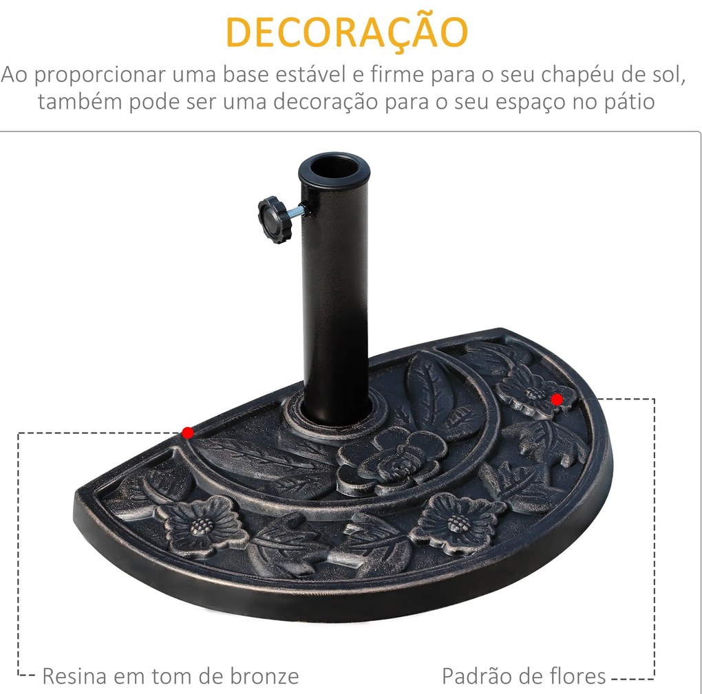 Base para Chapéu de Sol Peso 9 kg Base para Chapéu de Sol de Resina em