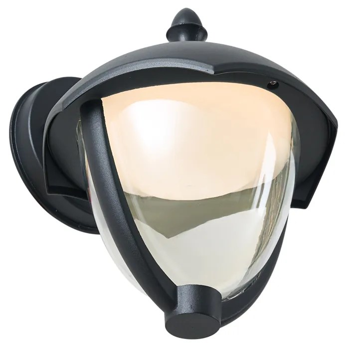 Candeeiro de Parede Inteligente para Exterior Preto com Vidro Transparente Incl. LED IP54 - Classica Clássico / Antigo