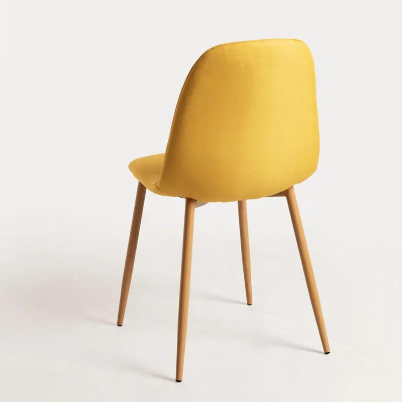 Pack 4 Cadeiras Teok Tecido - Amarelo