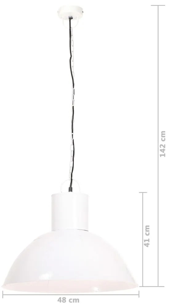 Candeeiro suspenso redondo 25 W 48 cm E27 branco