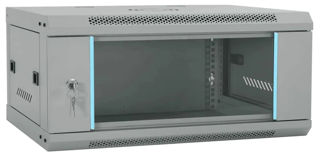 vidaXL Armário de Rede com armazenamento Cinzeto 60 x 35 x 28 cm Aço