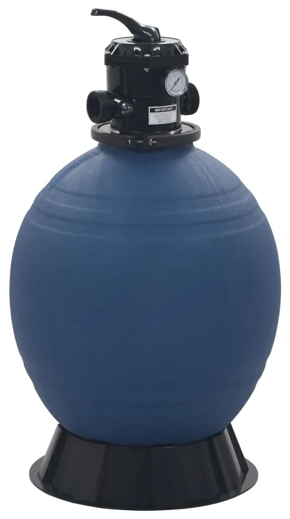 Filtro de areia p/ piscina válvula de 6 posições azul 560 mm