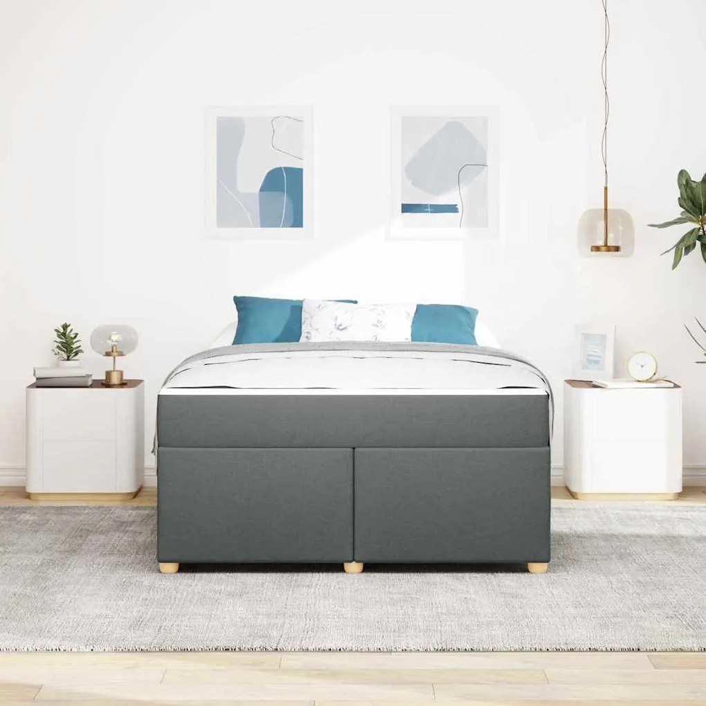 Estrutura de cama com colchão Cinzento escuro 160 x 200 cm