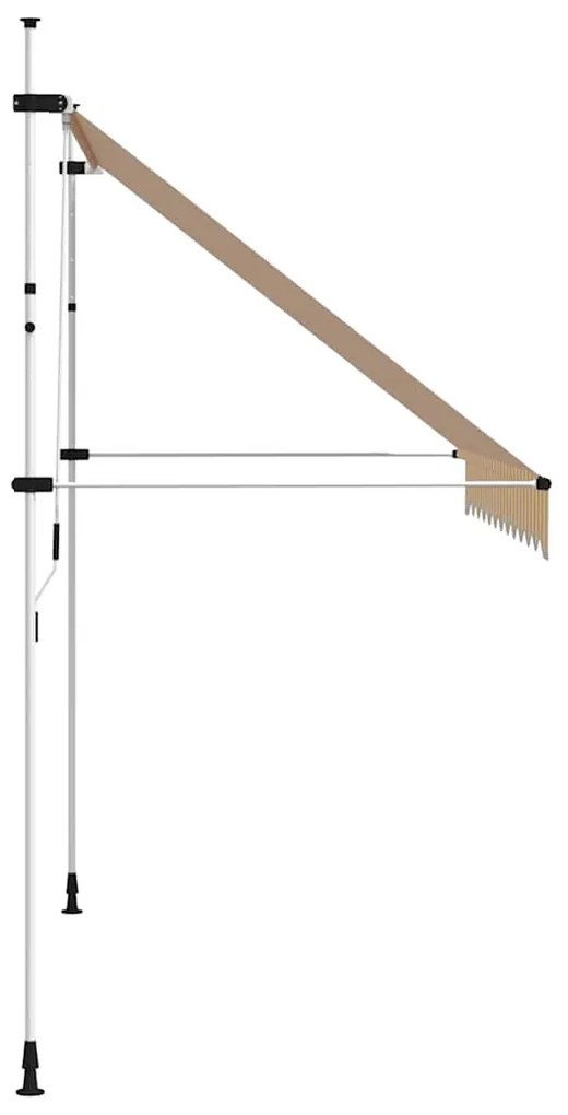 Toldo retrátil manual 300 cm riscas laranjas e brancas