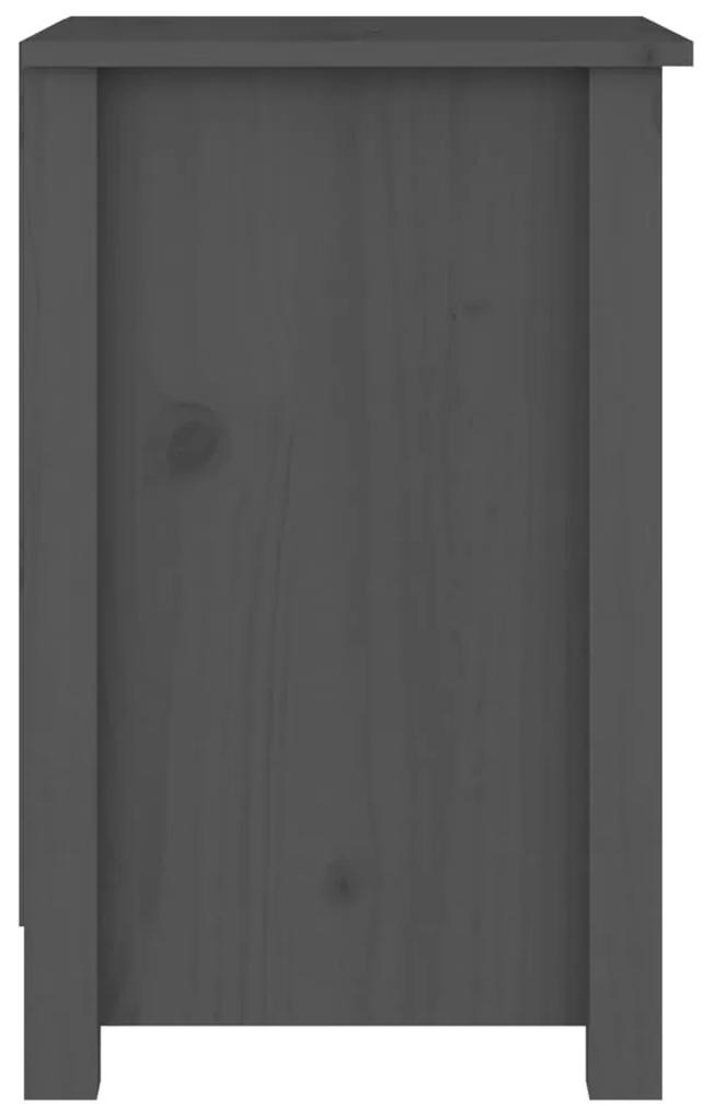 Mesa de cabeceira 40x35x55 cm madeira de pinho maciça cinzento