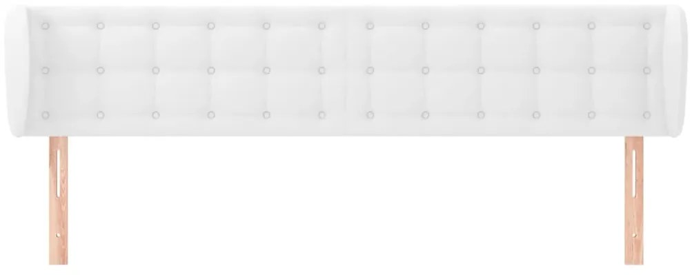 Cabeceira de cama c/ abas couro artificial183x23x78/88cm branco