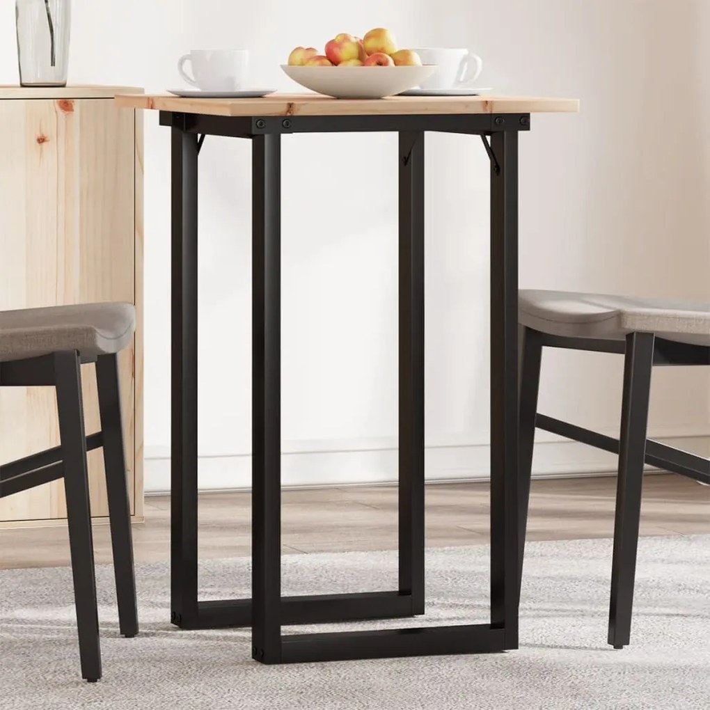Mesa de jantar estrutura em O 50x50x75 cm pinho e aço