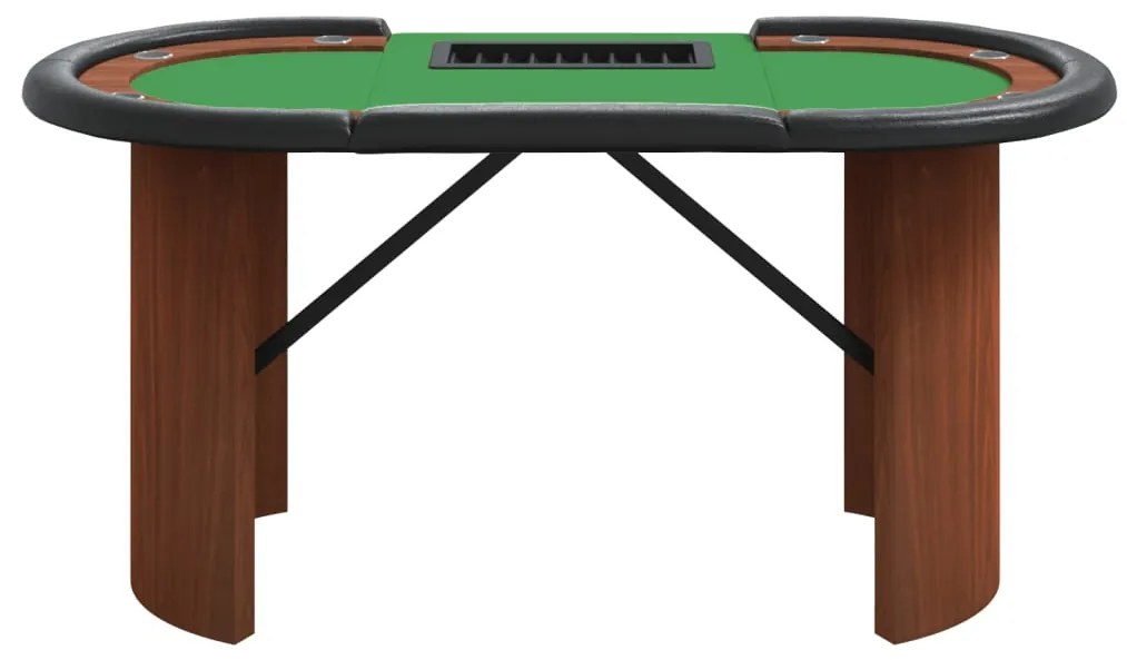 Mesa poker 10 jogadores c/ tabuleiro fichas 160x80x75 cm verde
