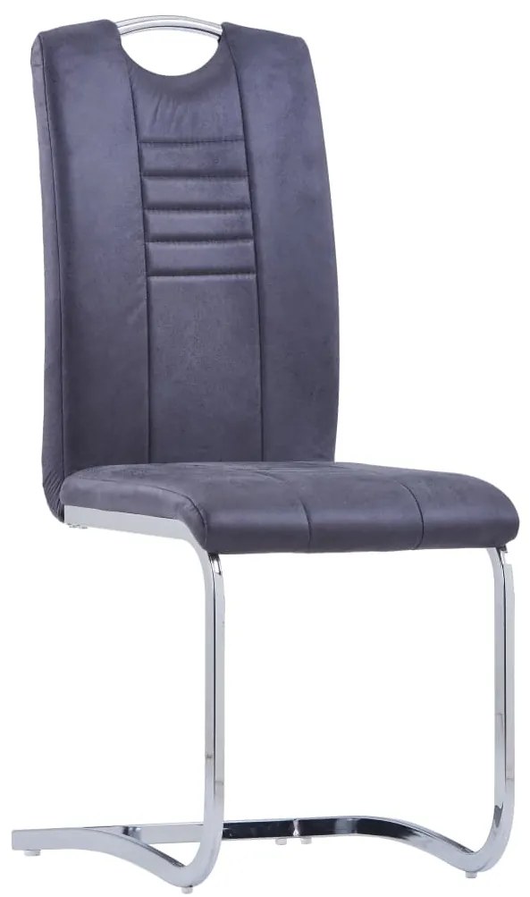 7 pcs conjunto de jantar camurça artificial cinzento