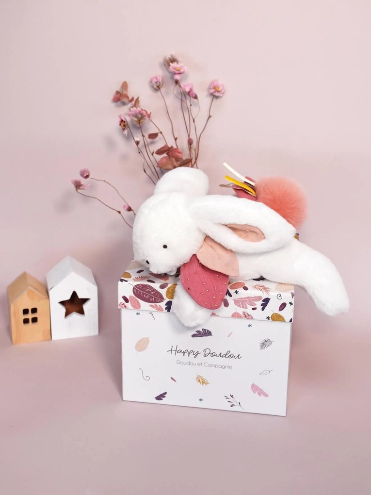 Boneco-doudou Happy, 25 cm - DOUDOU ET COMPAGNIE pau-rosa