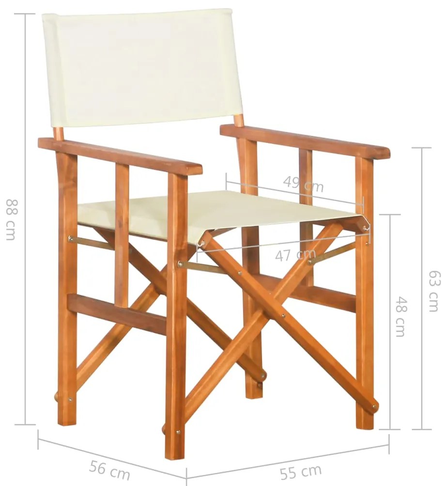 Cadeiras de realizador 2 pcs madeira de acácia sólida