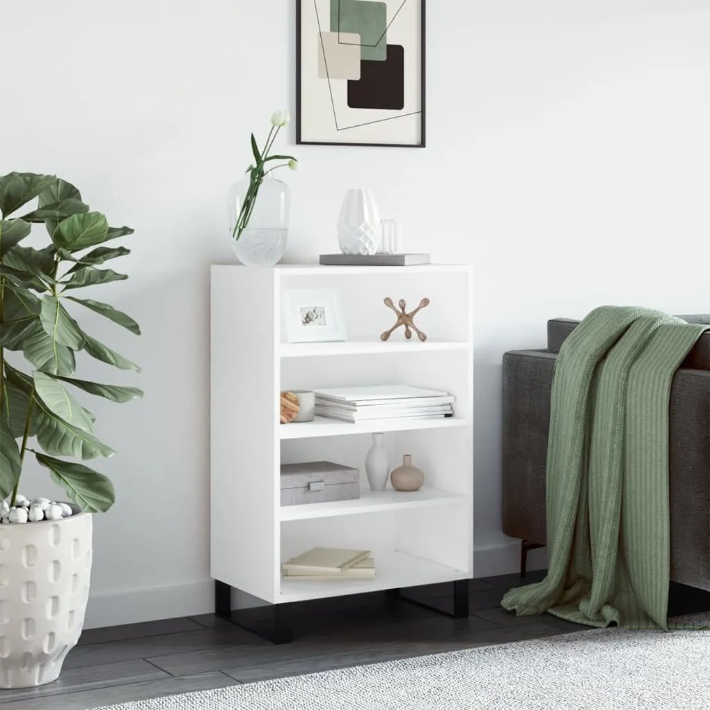 827236 vidaXL Armário alto 57x35x90 cm derivados de madeira branco