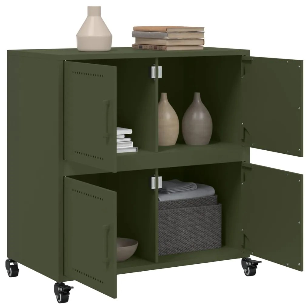 Aparador 68x39x72 cm aço verde-azeitona
