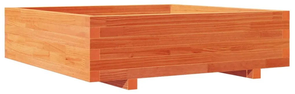 Vaso/floreira de jardim 90x90x26,5 cm pinho maciço castanho-mel