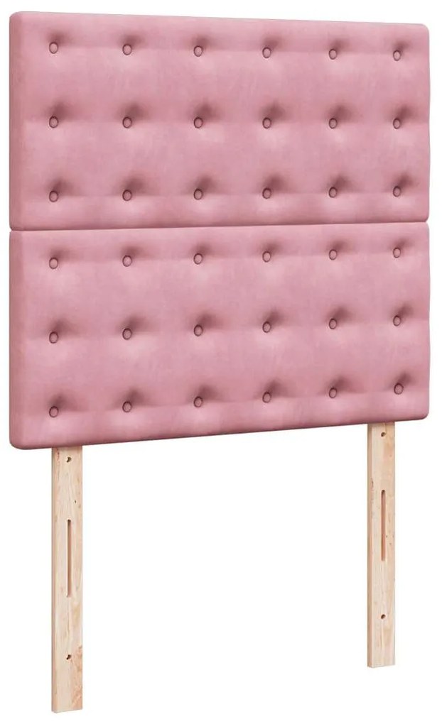 Cama com molas/colchão 90x200 cm veludo rosa