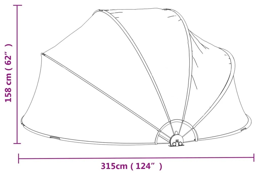 Cúpula de piscina redonda 315x158 cm PVC