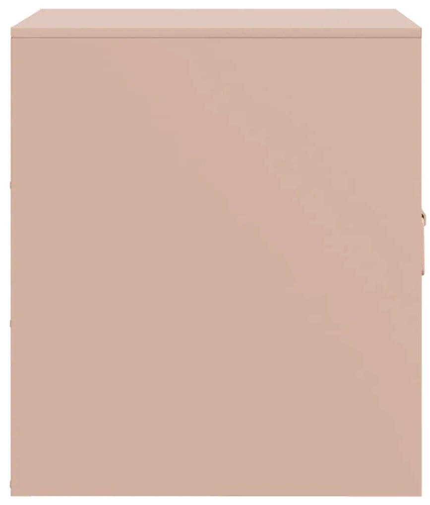 Mesa de cabeceira 34,5x39x44 cm aço rosa