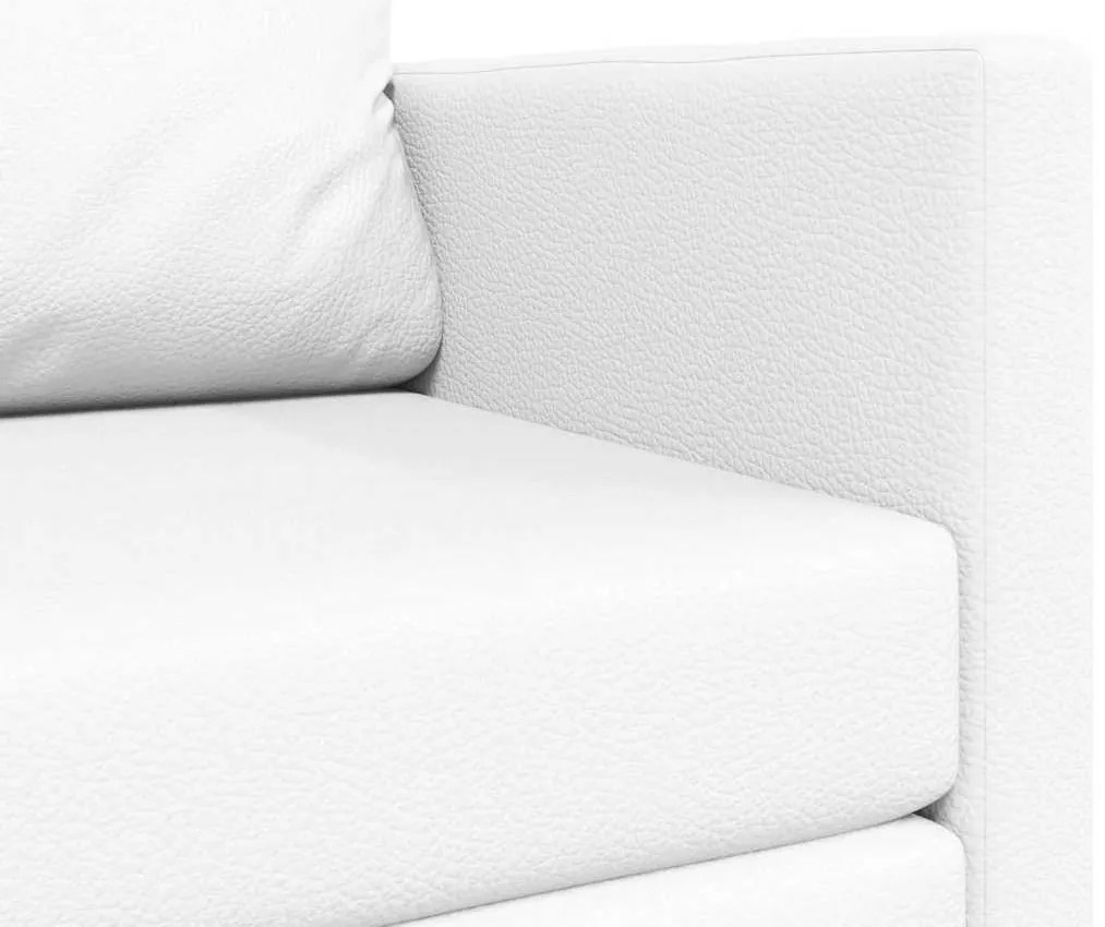 Sofá Cama de Chão 2-em-1 Branco 124x71x78 cm Couro Sintético