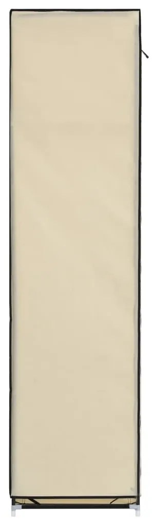 Roupeiro c/ compartimentos e varões 150x45x175 cm tecido creme