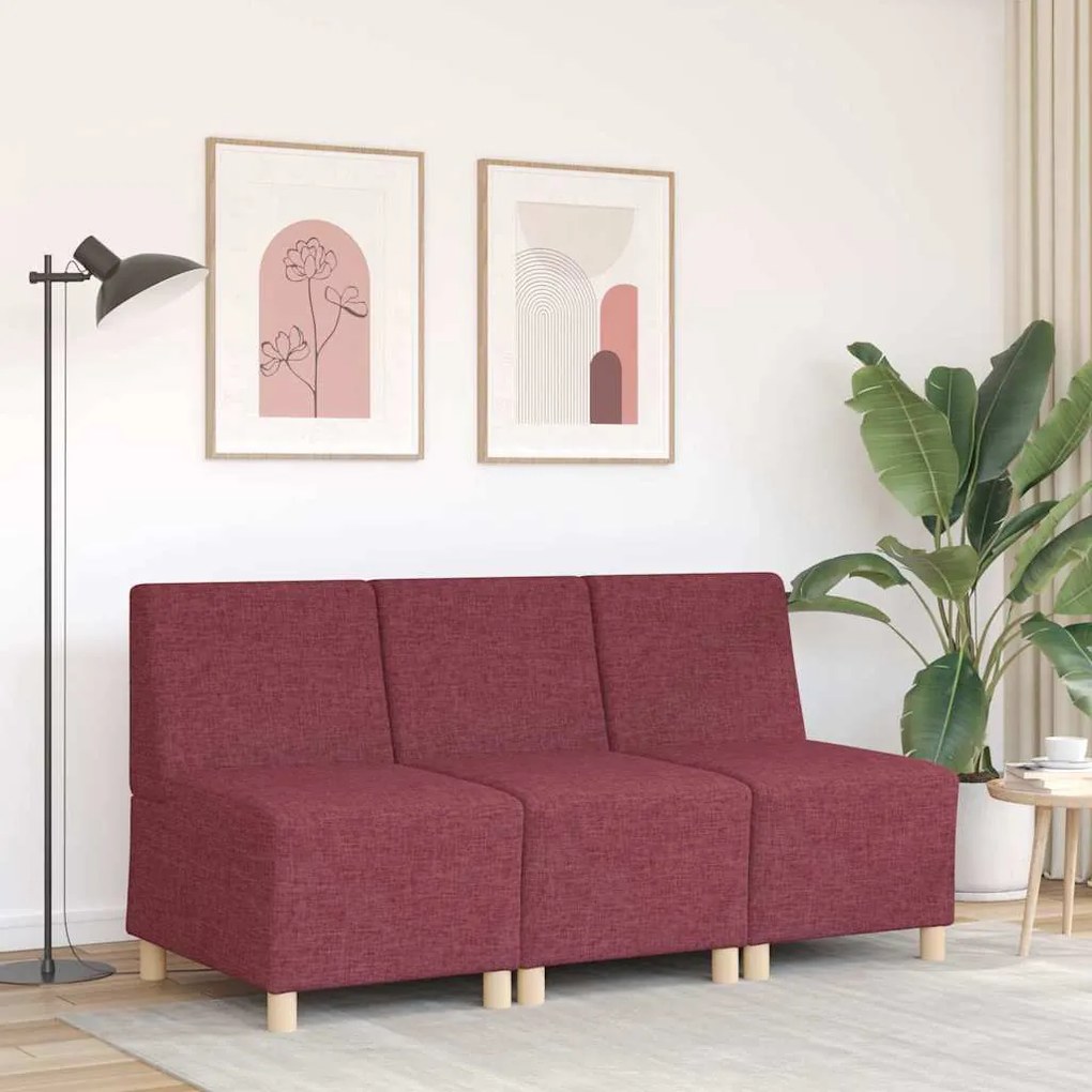 Poltrona sem braços 55 cm tecido vermelho tinto