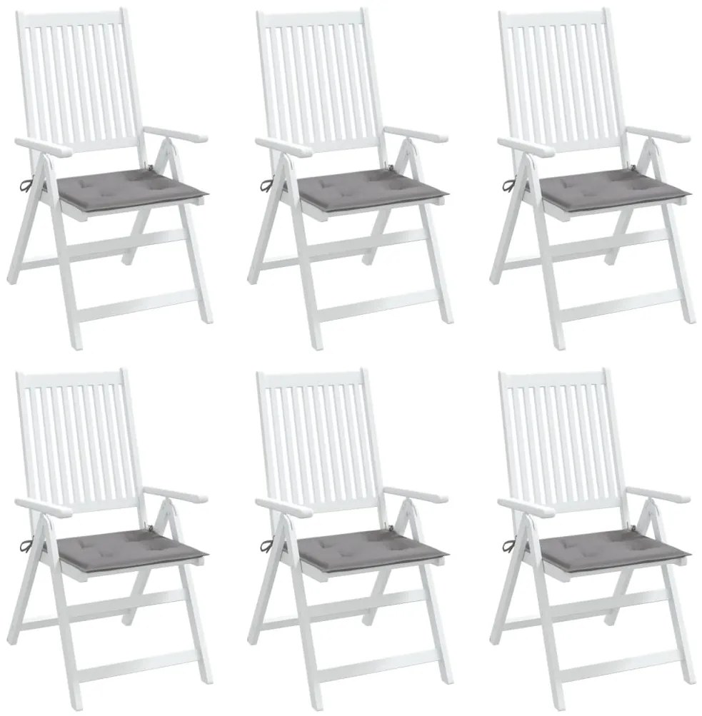 Almofadões p/ cadeiras de jardim 6 pcs tecido oxford cinza