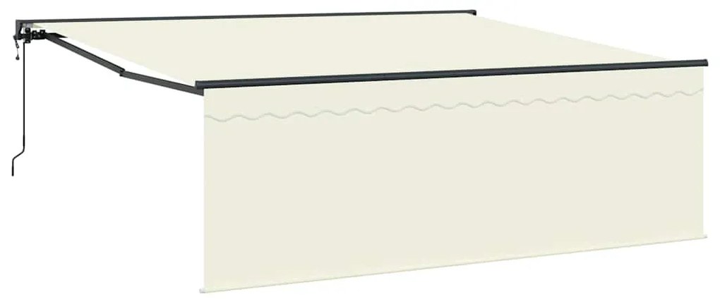 Toldo Retrátil Manual Creme 400 × 300 cm tecido