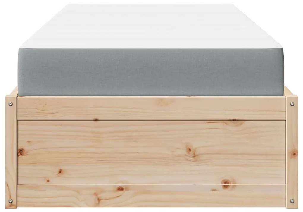 Cama com colchão 90x190 cm madeira de pinho maciça