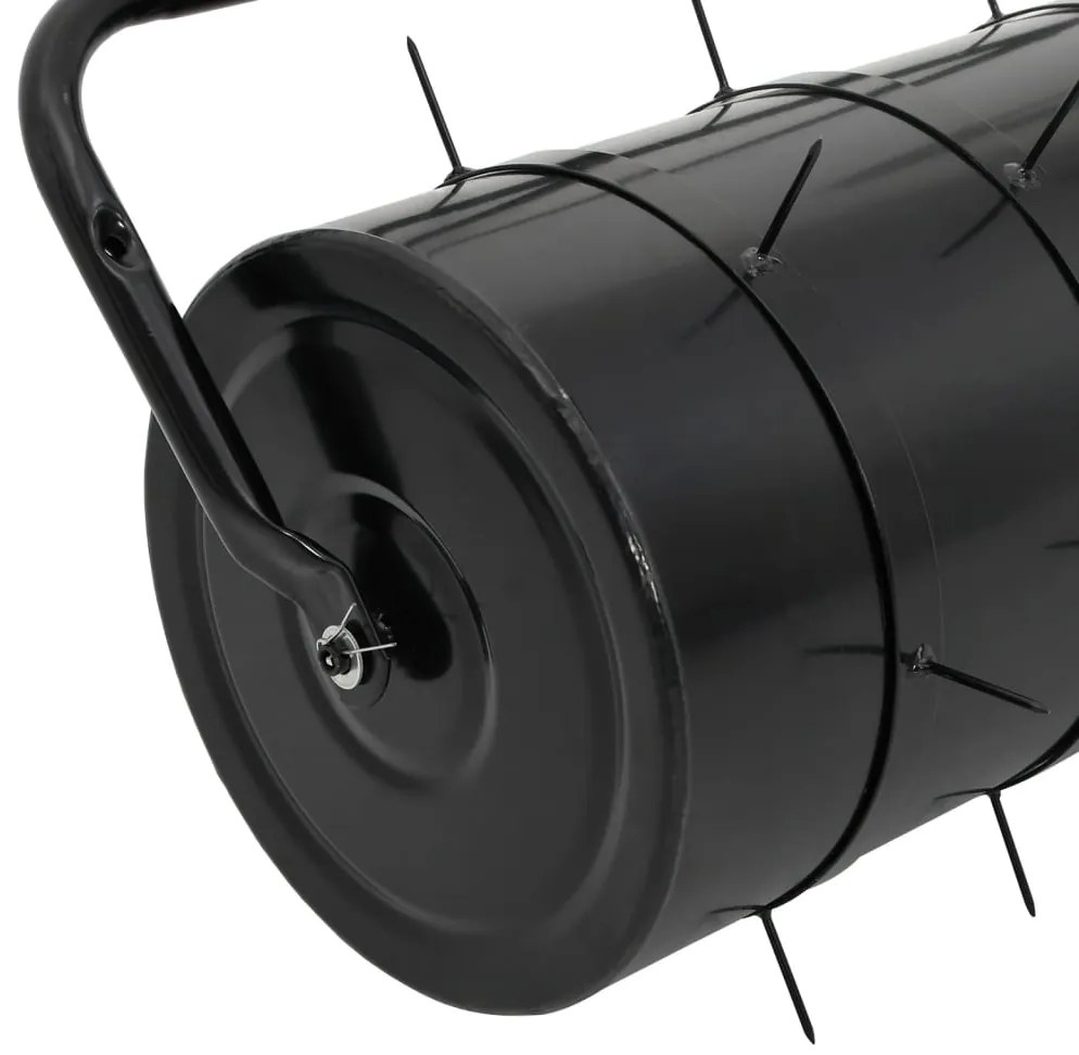 Rolo relvado jardim c/ grampos arejamento 63L ferro/aço preto