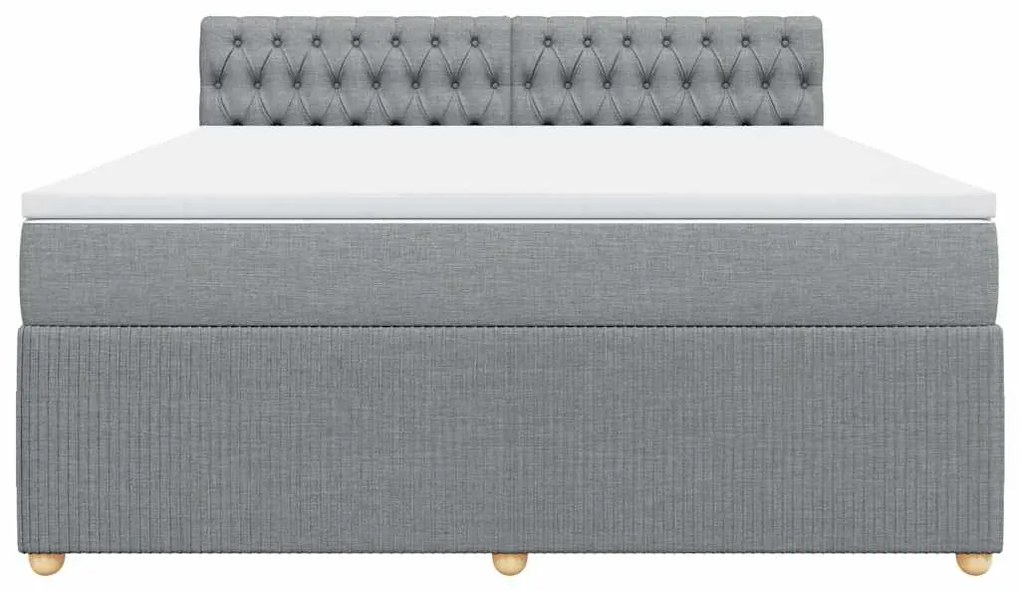 Cama com molas/colchão 180x200 cm tecido cinzento-claro