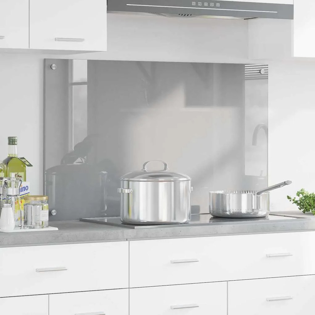 vidaXL Proteção de Cozinha Cinzento-claro 100 x 60 cm vidro temperado