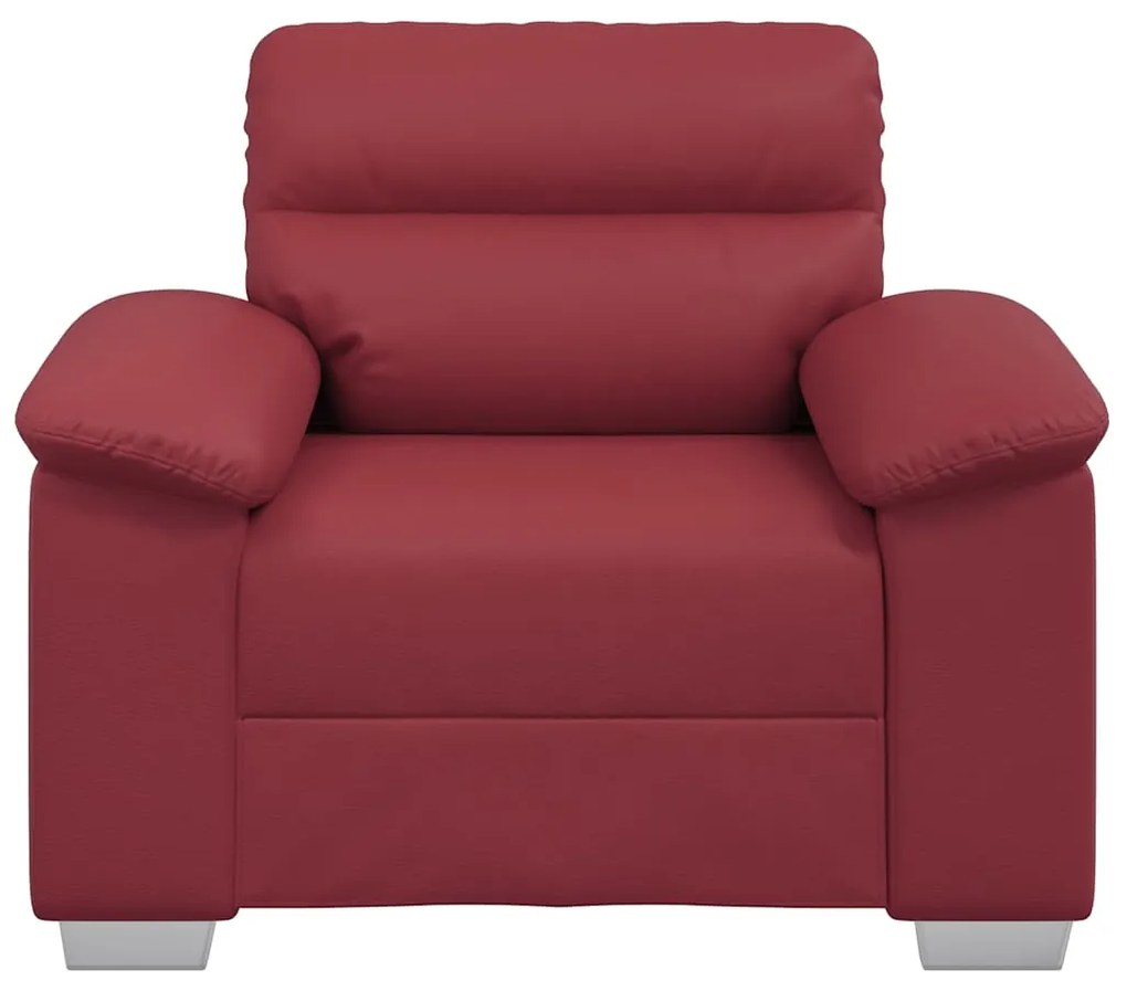 Poltrona 60 cm couro artificial vermelho tinto