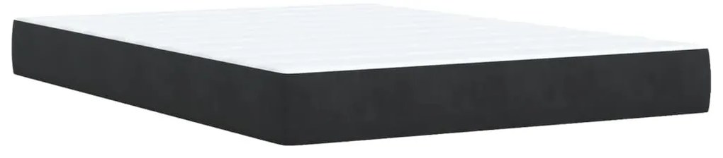 Cama com molas/colchão 160x200 cm veludo preto