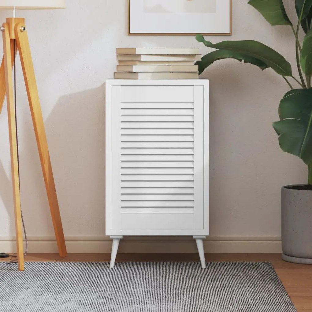 vidaXL Porta de armário com design de persiana pinho maciço branco