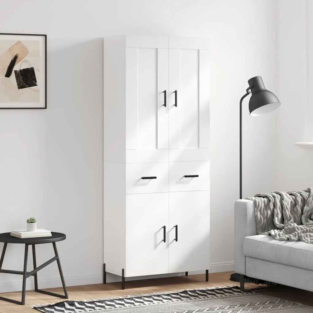 vidaXL Armário alto 69,5x34x180 cm derivados de madeira branco