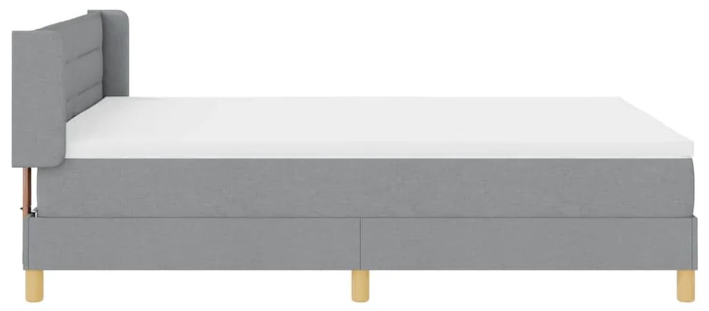 Cama Box com Colchão Cinza Claro, 140 x 200 cm, Tecido