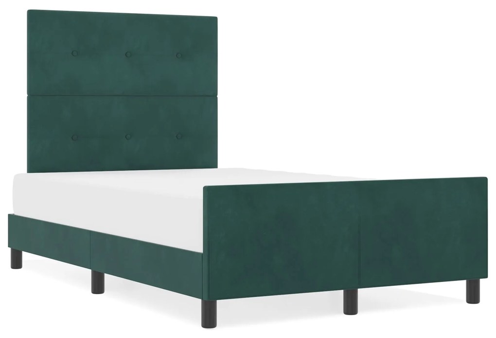 Cama vidaXL Verde Escuro 120x200 cm Veludo