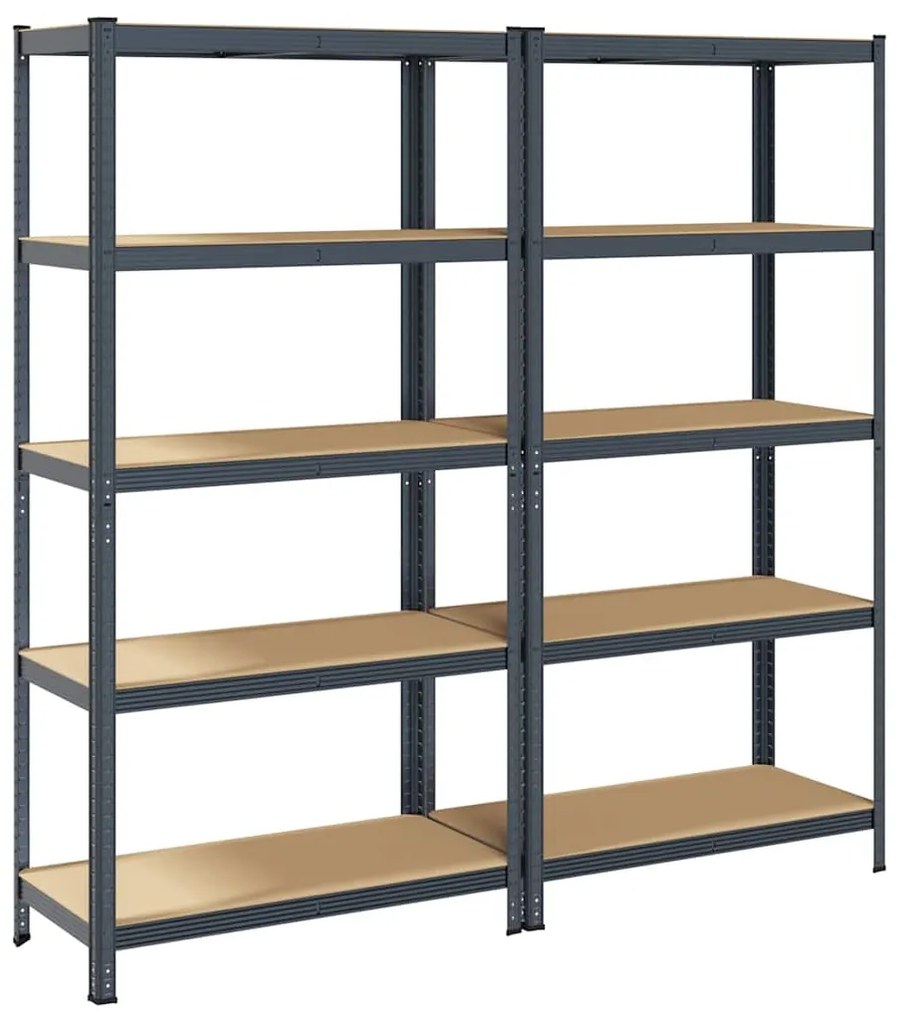 Prateleiras de armazenamento de 5 camadas 2 pcs aço antracite