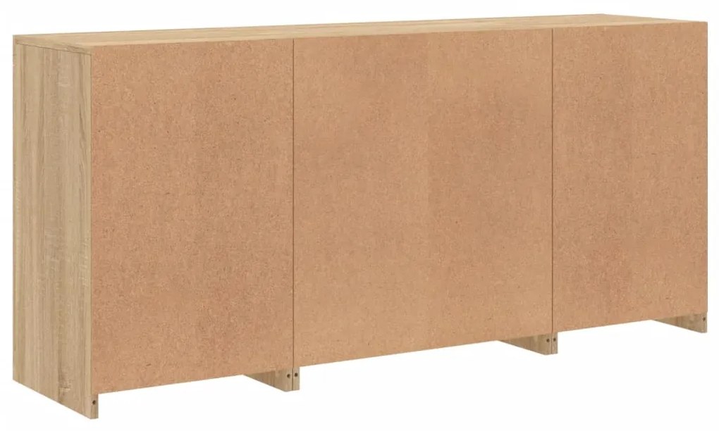 Aparador com luzes LED 142,5x37x67 cm carvalho sonoma