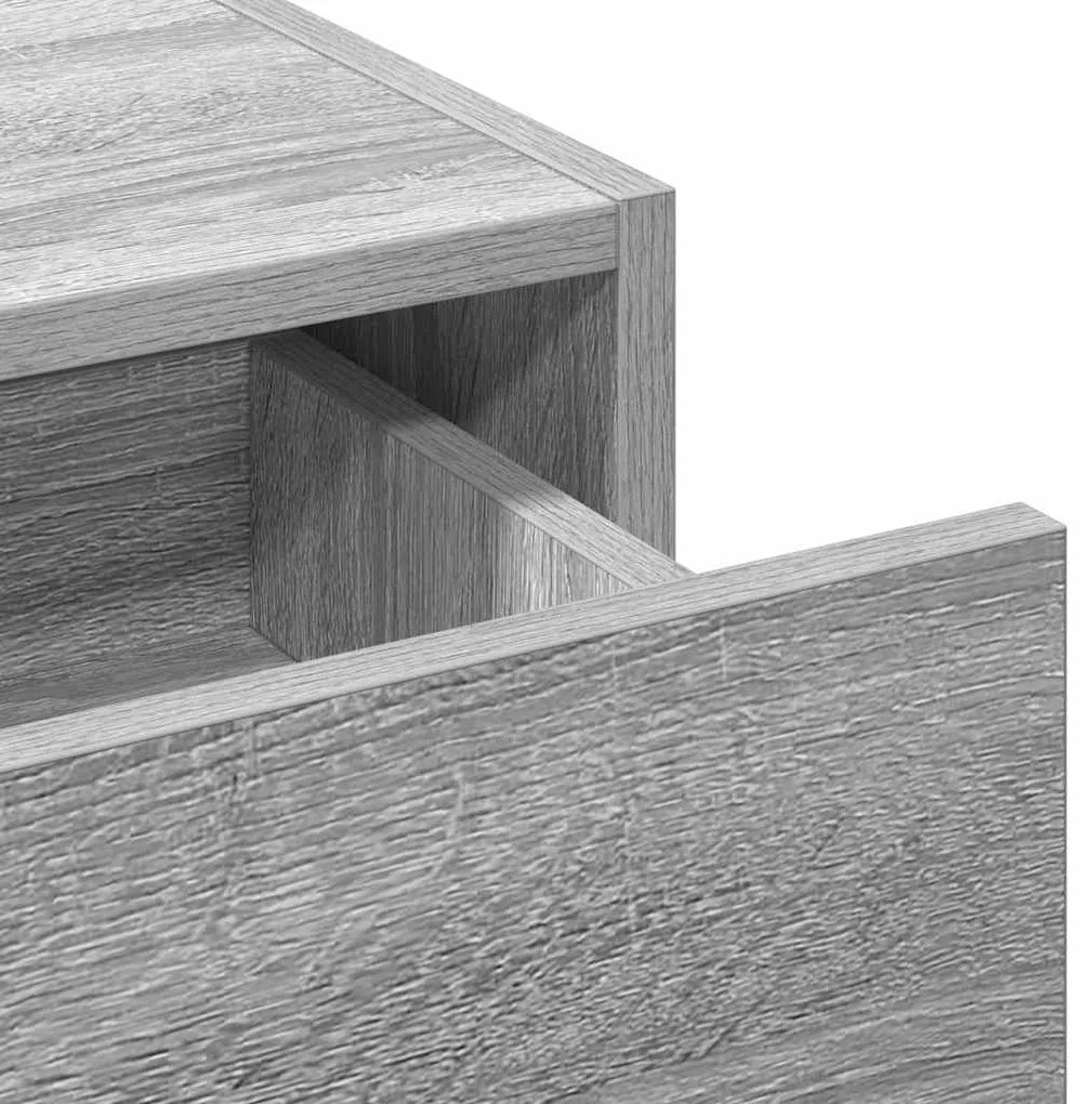 Mesa de Maquilhagem Suspensa Cinza Sonoma 100x40x70 cm